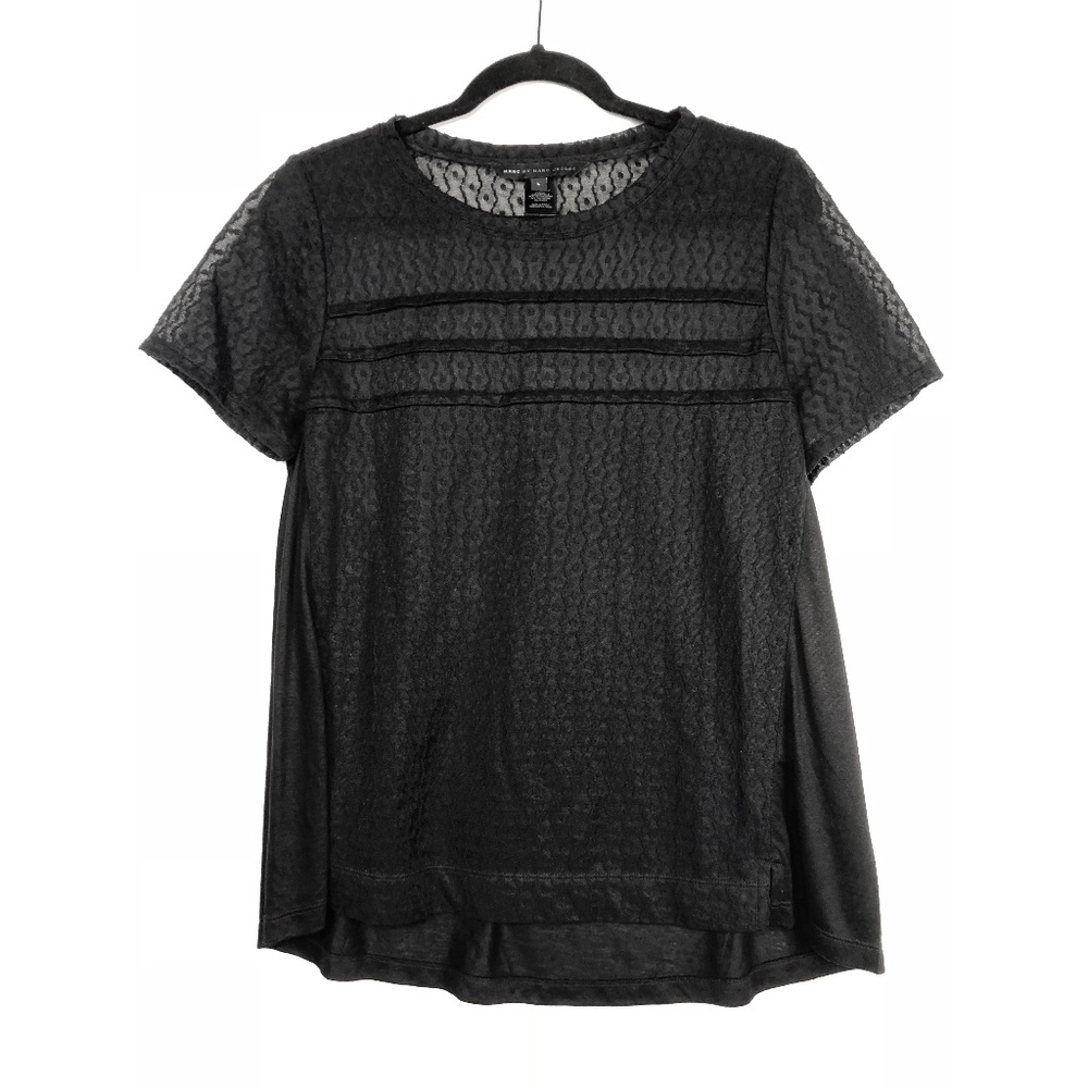 Marc by Marc Jacobs Black Lace Short Sleeve Tunic